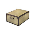Caja de Almacenamiento Estilo Vintage con Esquinas Metálicas y Asa
