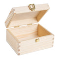 Caja de Almacenamiento de Madera Natural con Tapa y Cierre Metálico